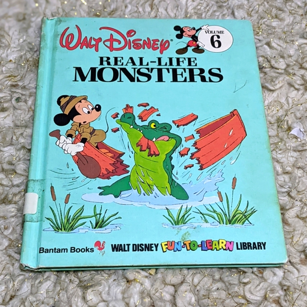 1983 Walt Disney Fun to Learn Library Volume 6 Real-Life Monsters 80s Vintage